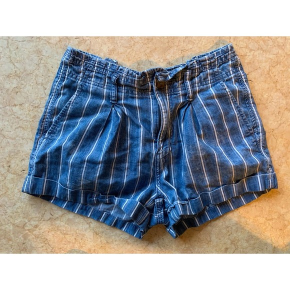American Eagle Striped Paperbag shorts SIZE US 0 - Picture 1 of 7